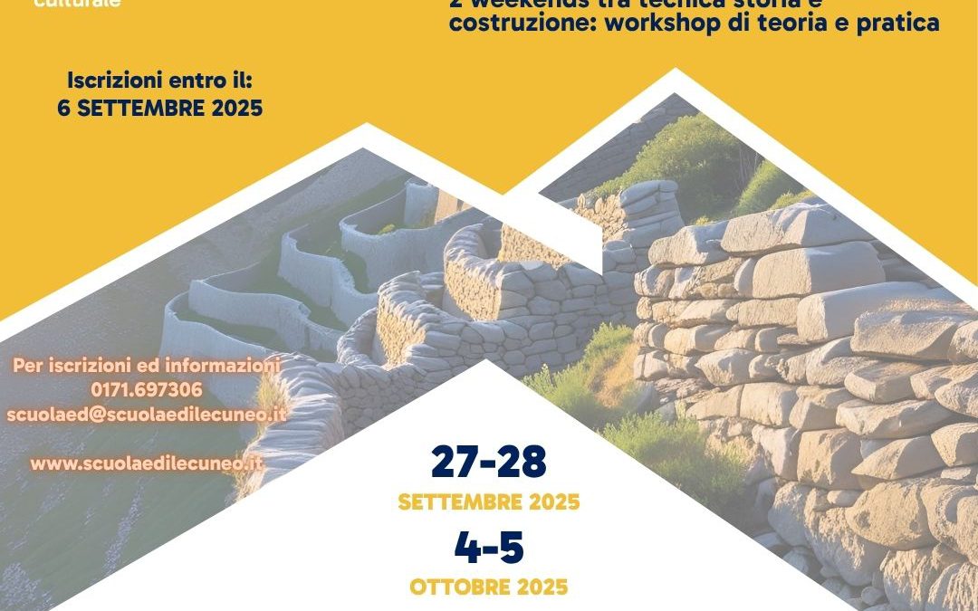 MURI A SECCO – Recupero dell’ architettura di valle – Workshop gratuito